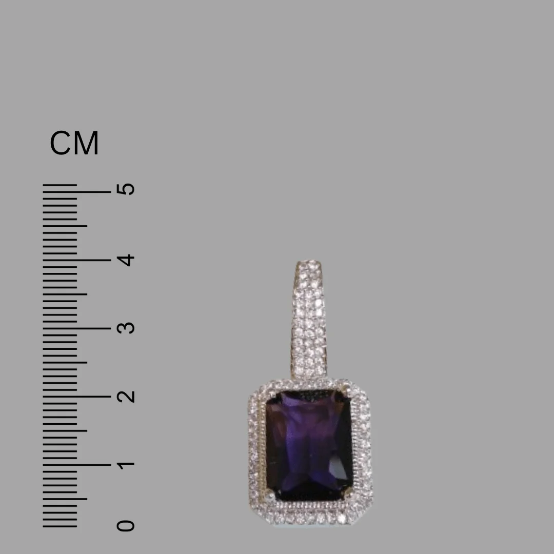 FHF Premium White & Purple Sapphire Zircons Dangler Earrings - Image 4