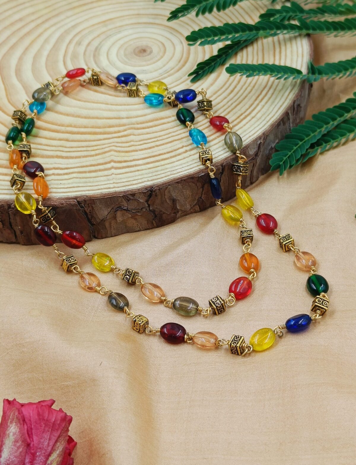 Multi Color Monalisa Stone Mala (MA17)