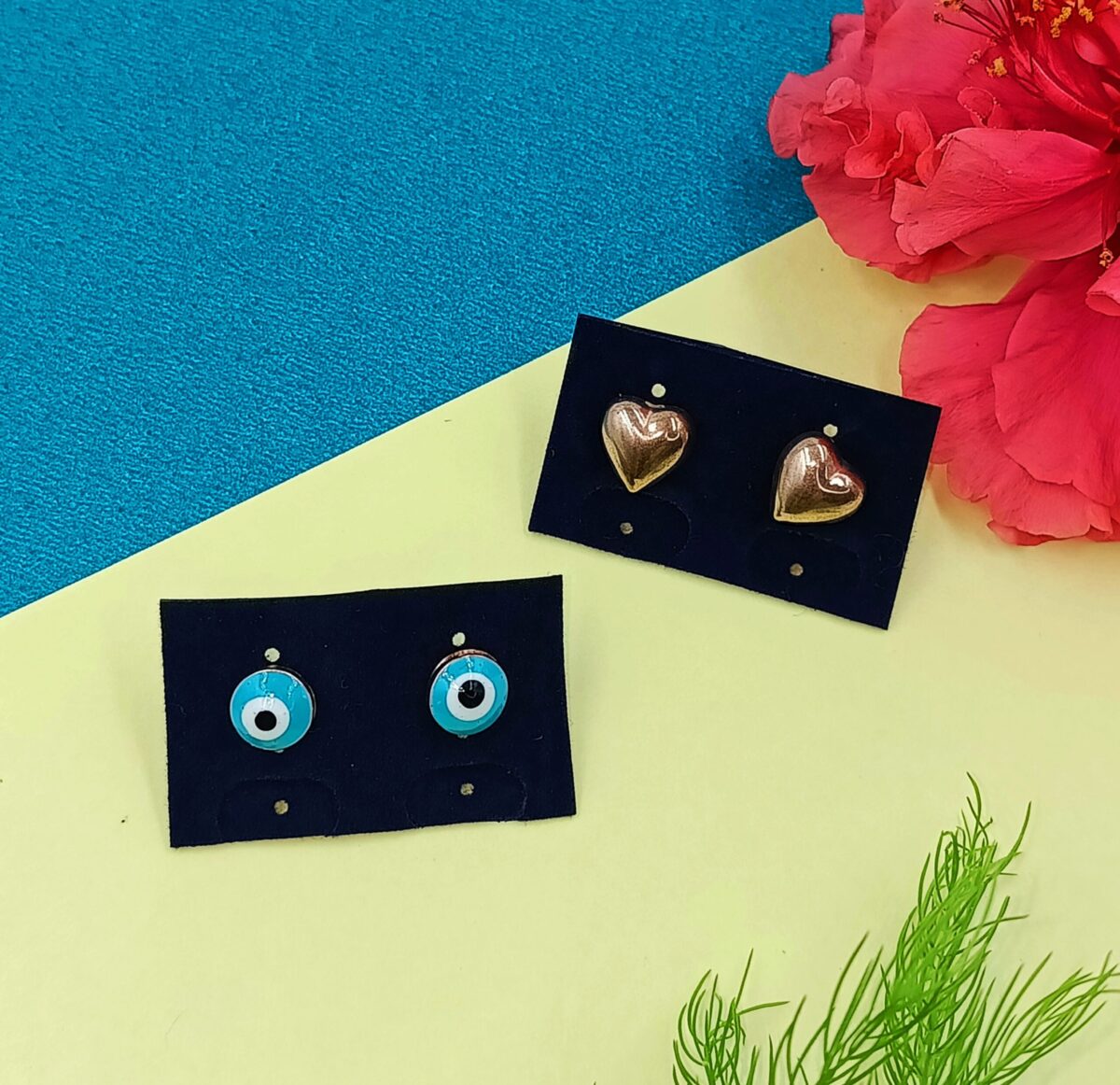 Combo 1- Heart and Evil Eye Studs
