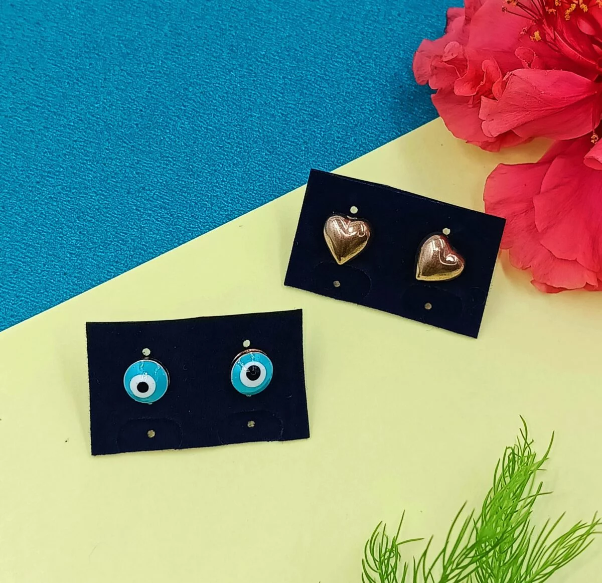 Combo 1- Heart and Evil Eye Studs