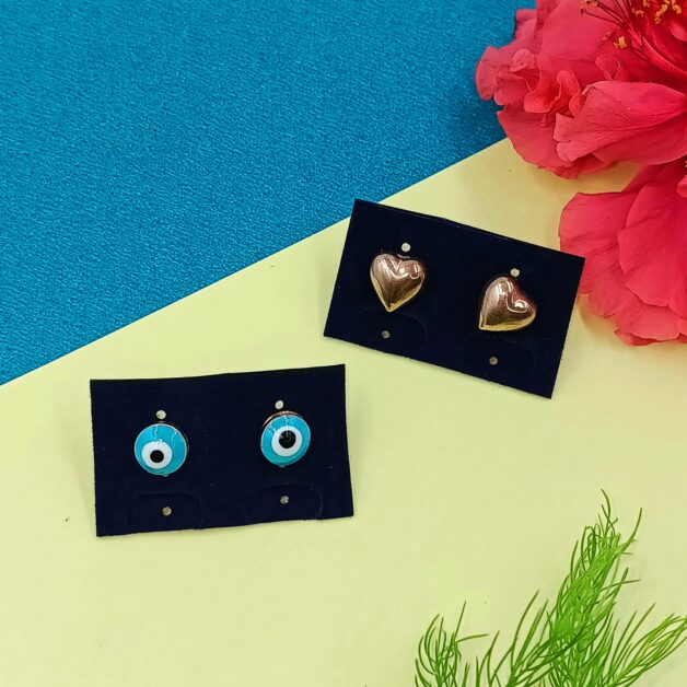 Combo 1- Heart and Evil Eye Studs