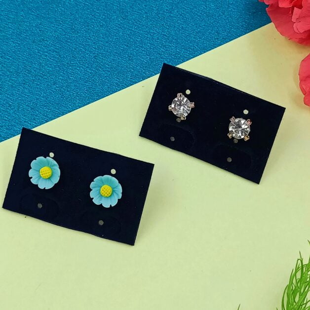 Combo 2- Flower and Stone Studs