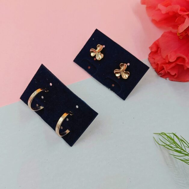 Combo 10- Flower Studs and Small Hoops