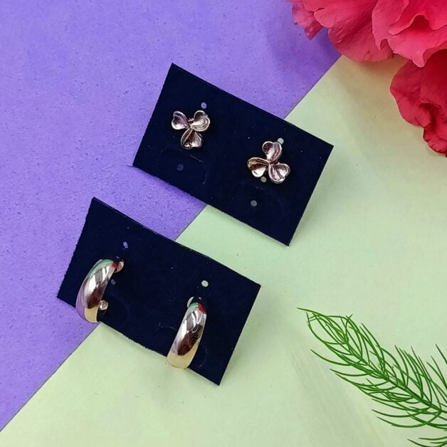 Combo 11- Flower Studs and Small Hoops