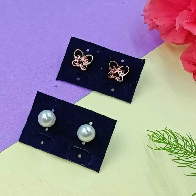 Combo 12- Butterfly and Pearl Studs