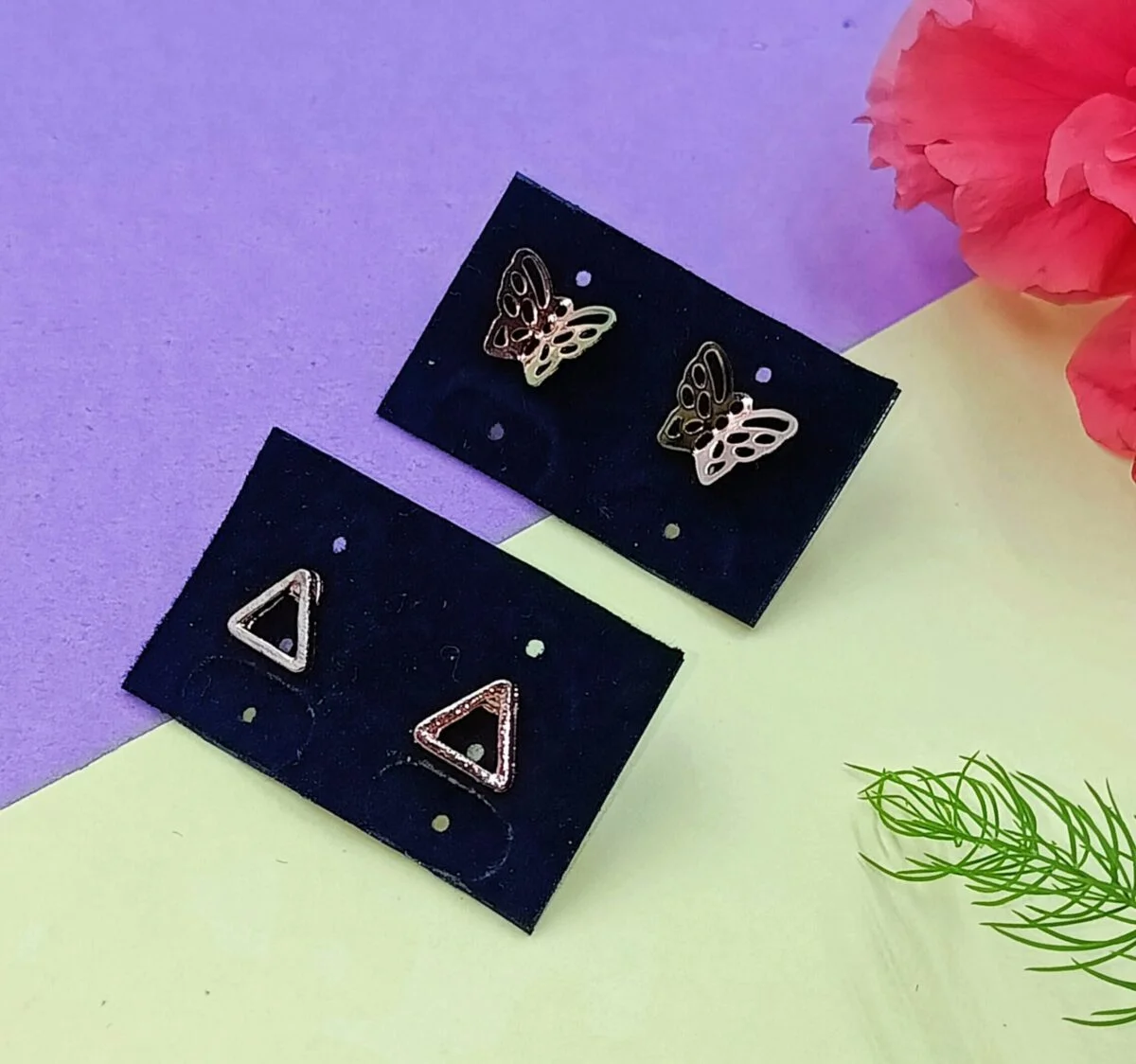 Combo 13- Butterfly and Triangle Studs