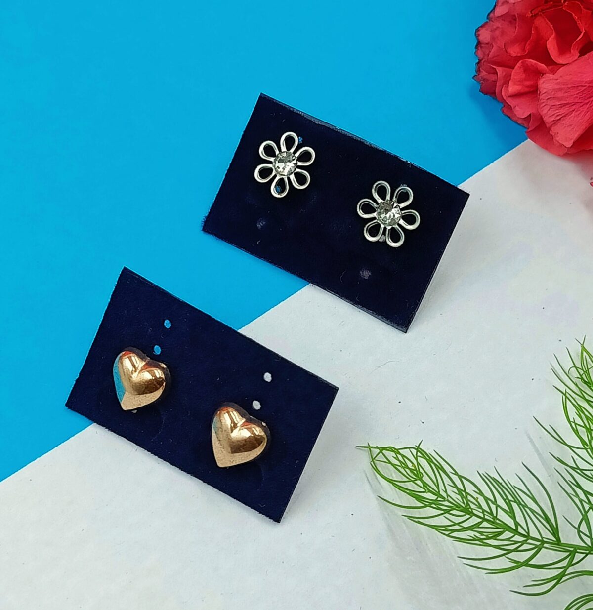 Combo 15- Flower and Heart Studs