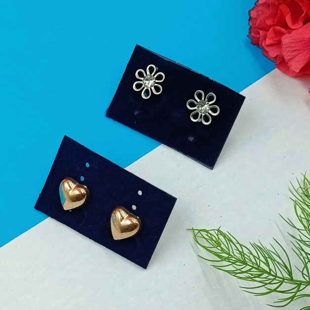Combo 15- Flower and Heart Studs