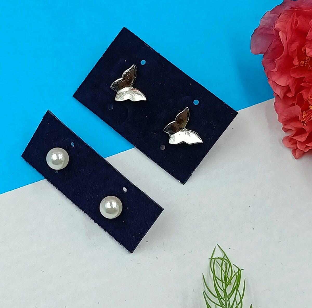 Combo 18- Butterfly and Pearl Studs