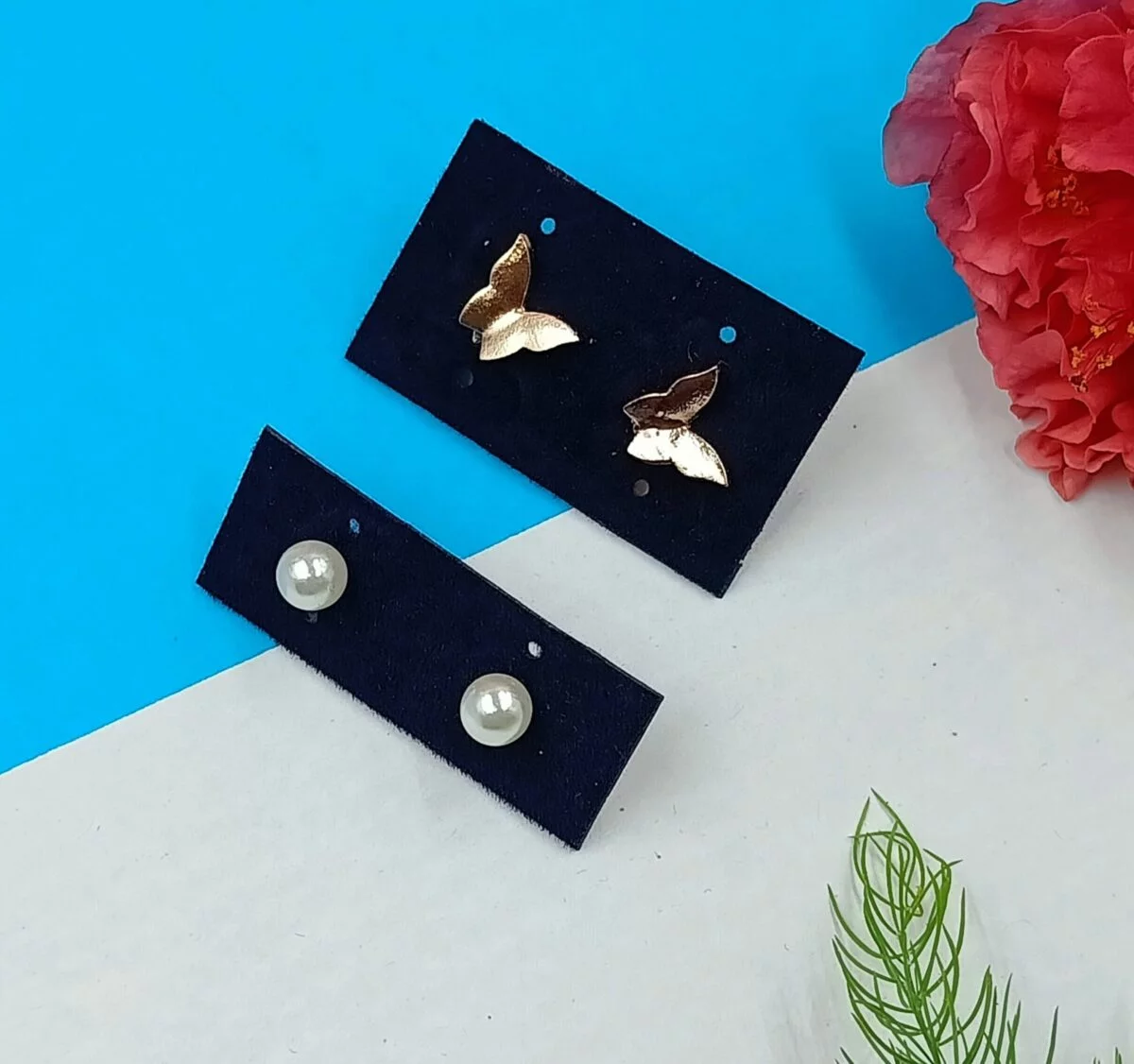 Combo 19- Golden Butterfly and Pearl Studs