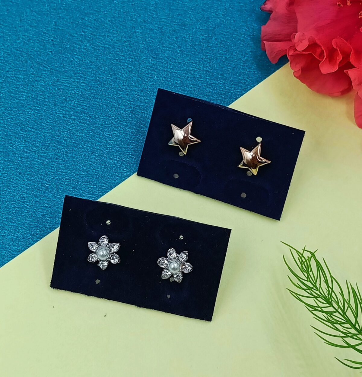 Combo 3- Star and Stone Flower Studs