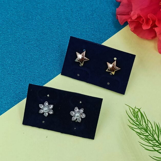 Combo 3- Star and Stone Flower Studs