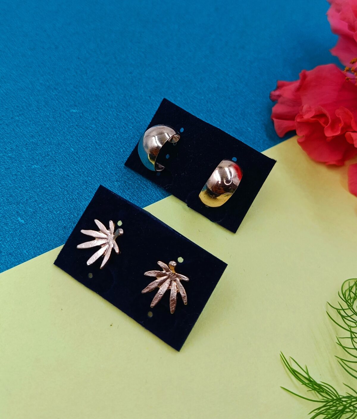 Combo 6- Leaf Studs and Golden Hoops