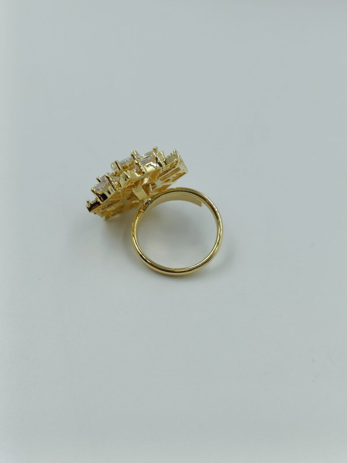 Gold Plated American Diamond Studded Adjustable Ring (48) - Image 3