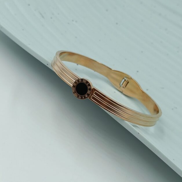 FHF Rose Gold Tone Stainless Steel Designer Bracelet