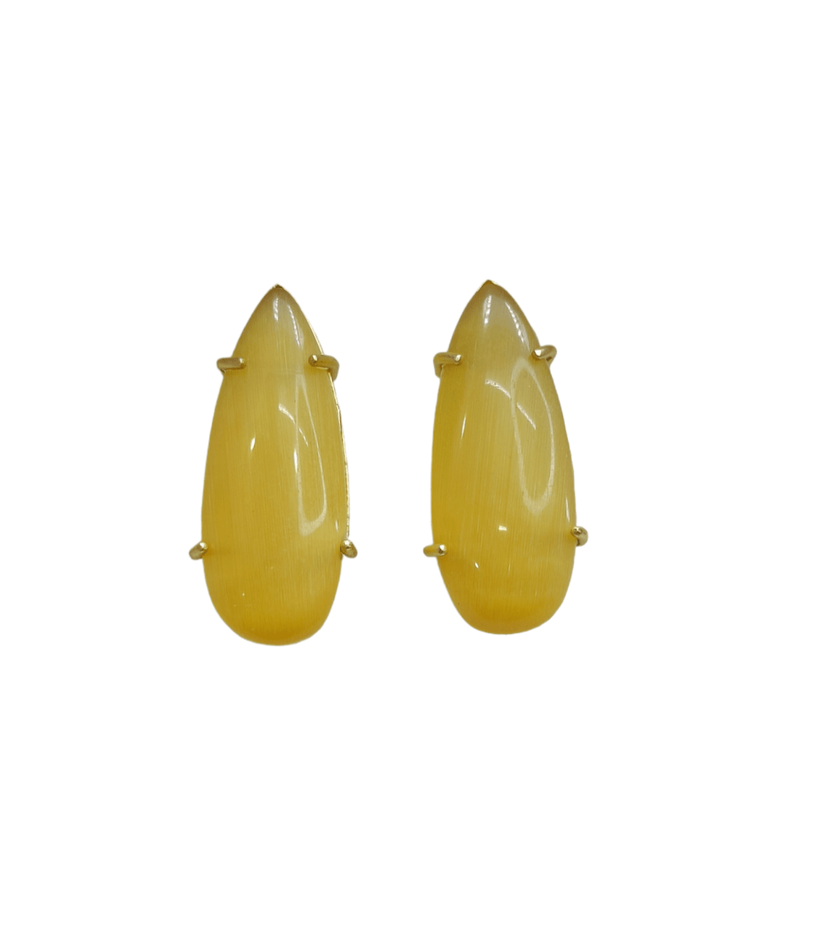 Gold Plated Yellow Drop Stone studs Earrings - Image 4