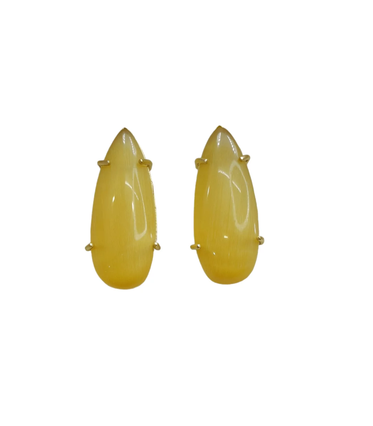 Gold Plated Yellow Drop Stone studs Earrings - Image 4