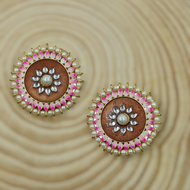 Brown Handpainted Studs
