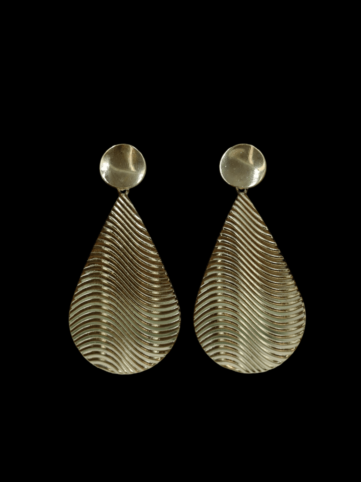 Gold Plated Big Drop Dangler Earrings - Image 4