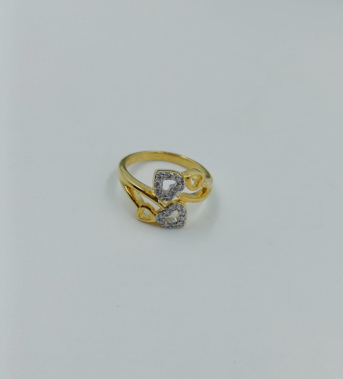 Gold Plated CZ Studded Heart Ring (45) - Image 2