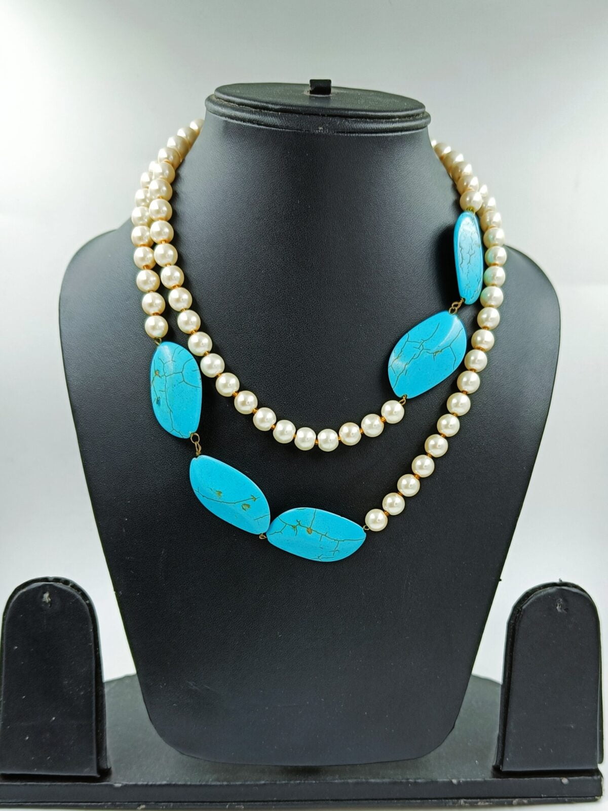 Natural Stone Layered Pearl Mala - Image 2