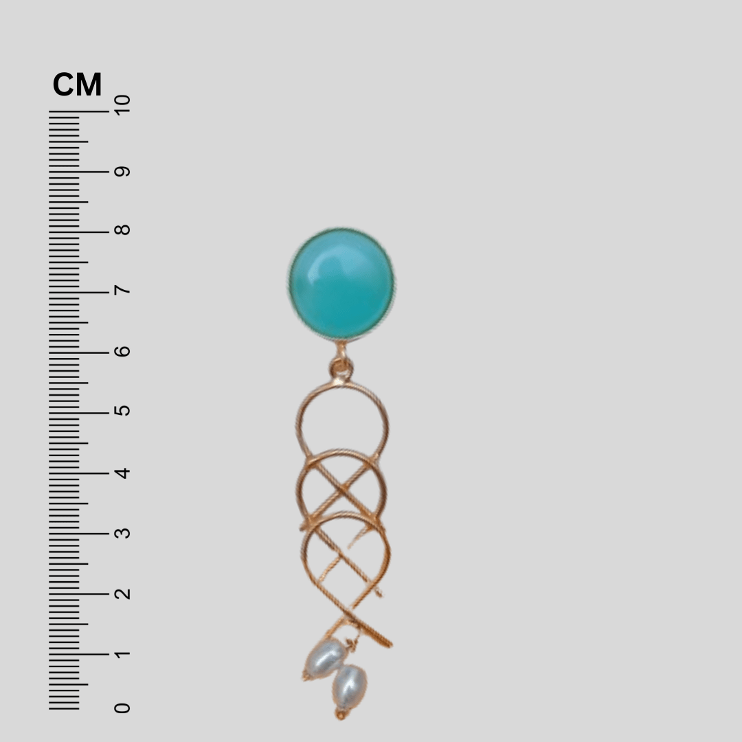 Gold Plated Criss Cross Designer Earrings - Image 3