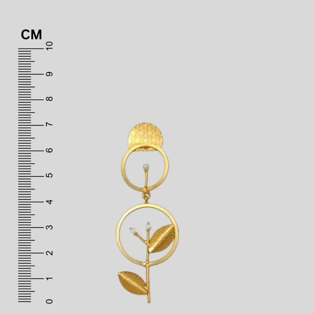 Gold Plated Designer Dangler Earrings - Image 3