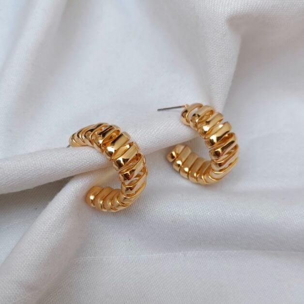 Gold Plated Designer Hoops Earrings