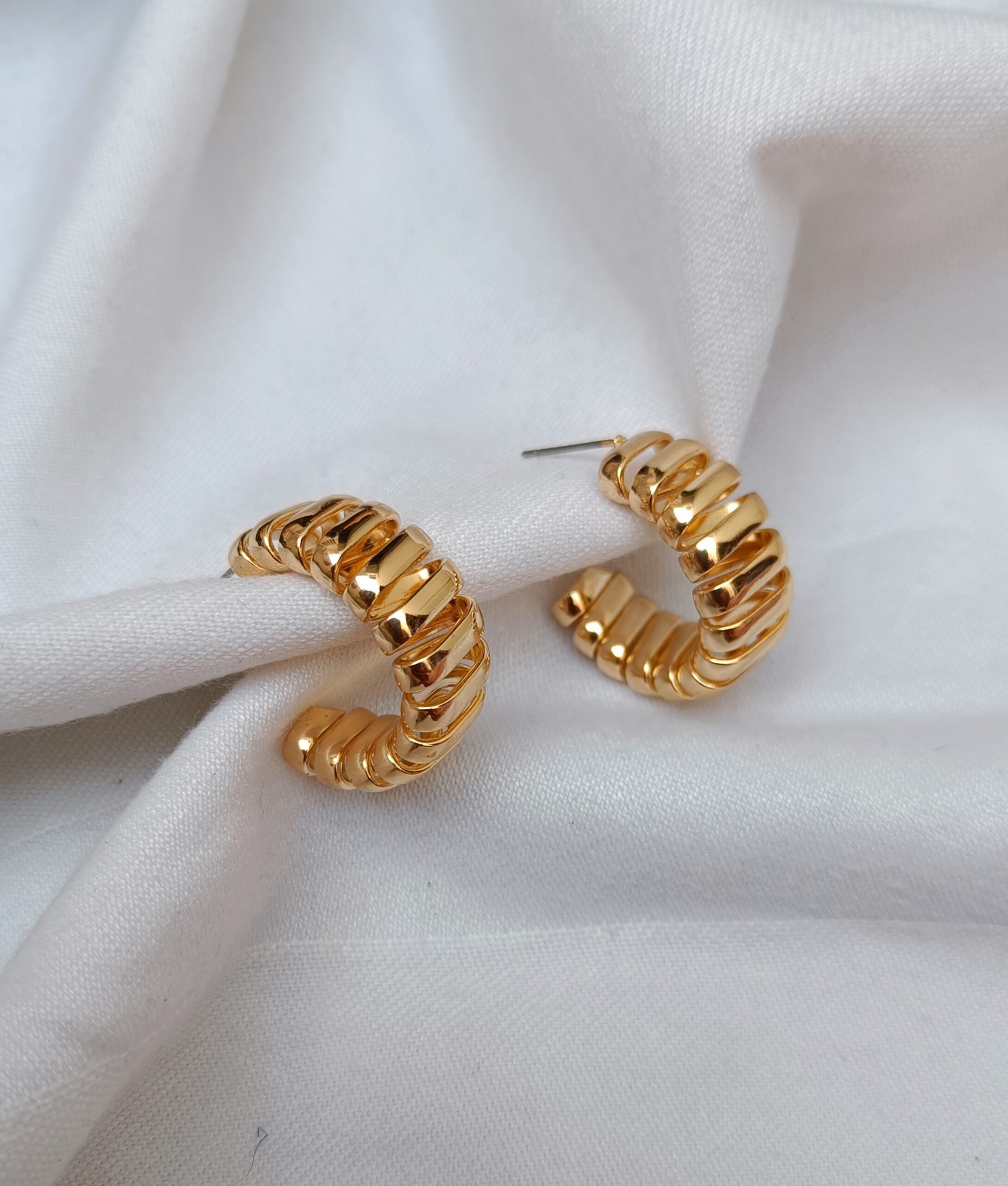 Gold Plated Designer Hoops Earrings