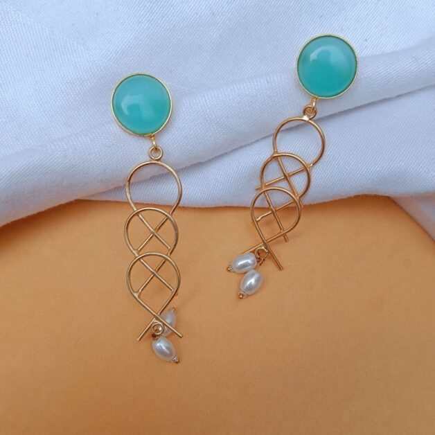 Gold Plated Criss Cross Designer Earrings