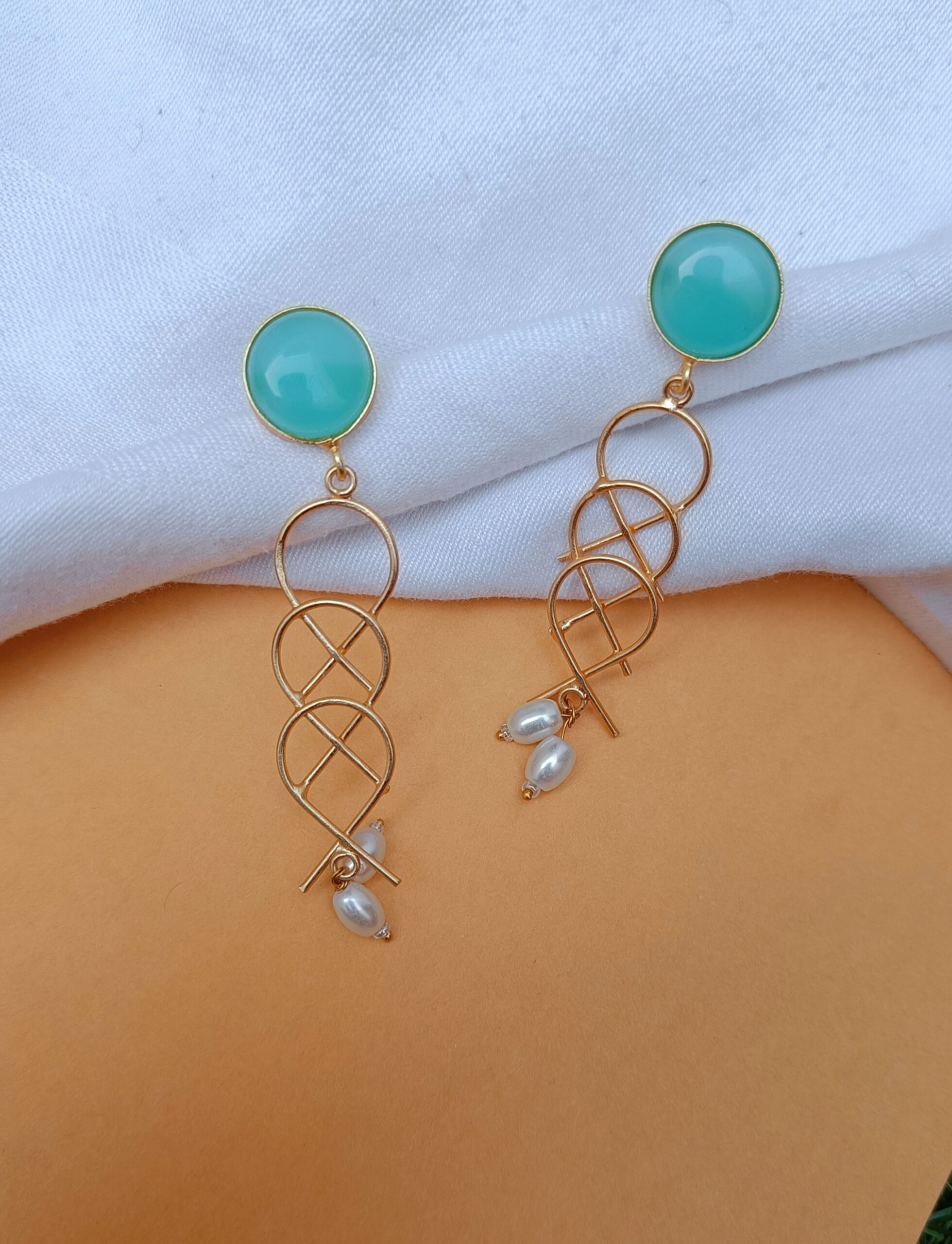 Gold Plated Criss Cross Designer Earrings