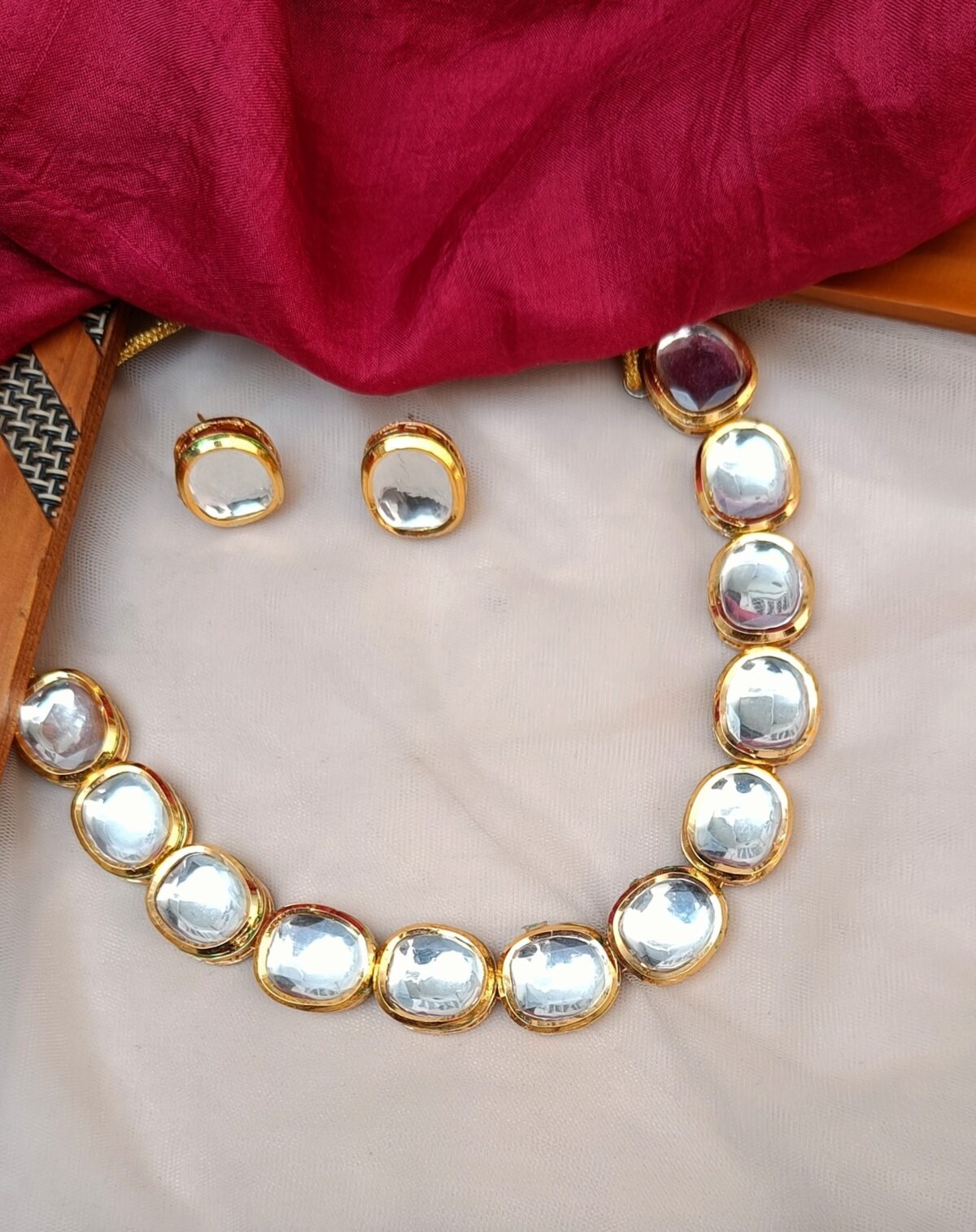 Gold Plated Kundan Necklace Set