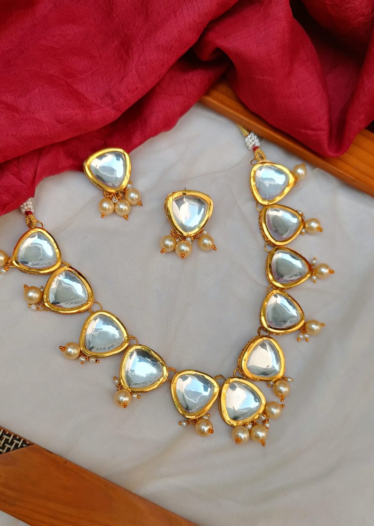 Gold Plated Kundan Necklace Set