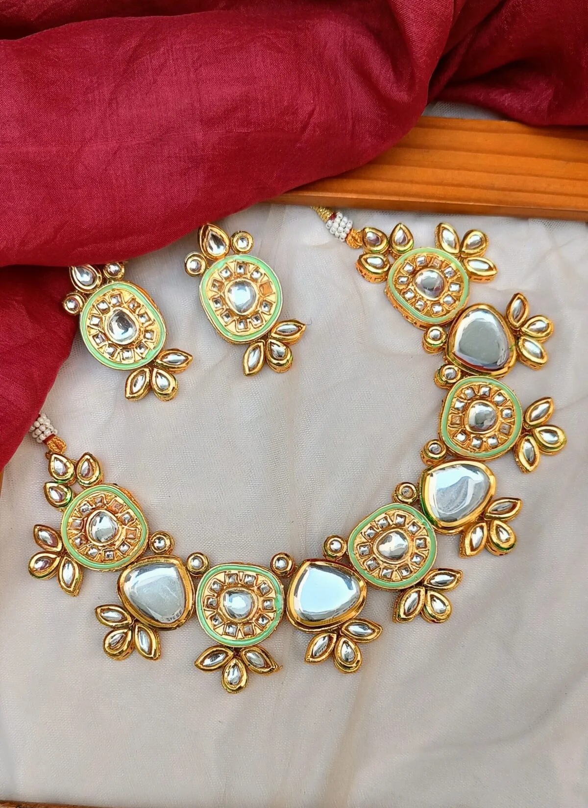 Gold Plated Kundan Necklace Set