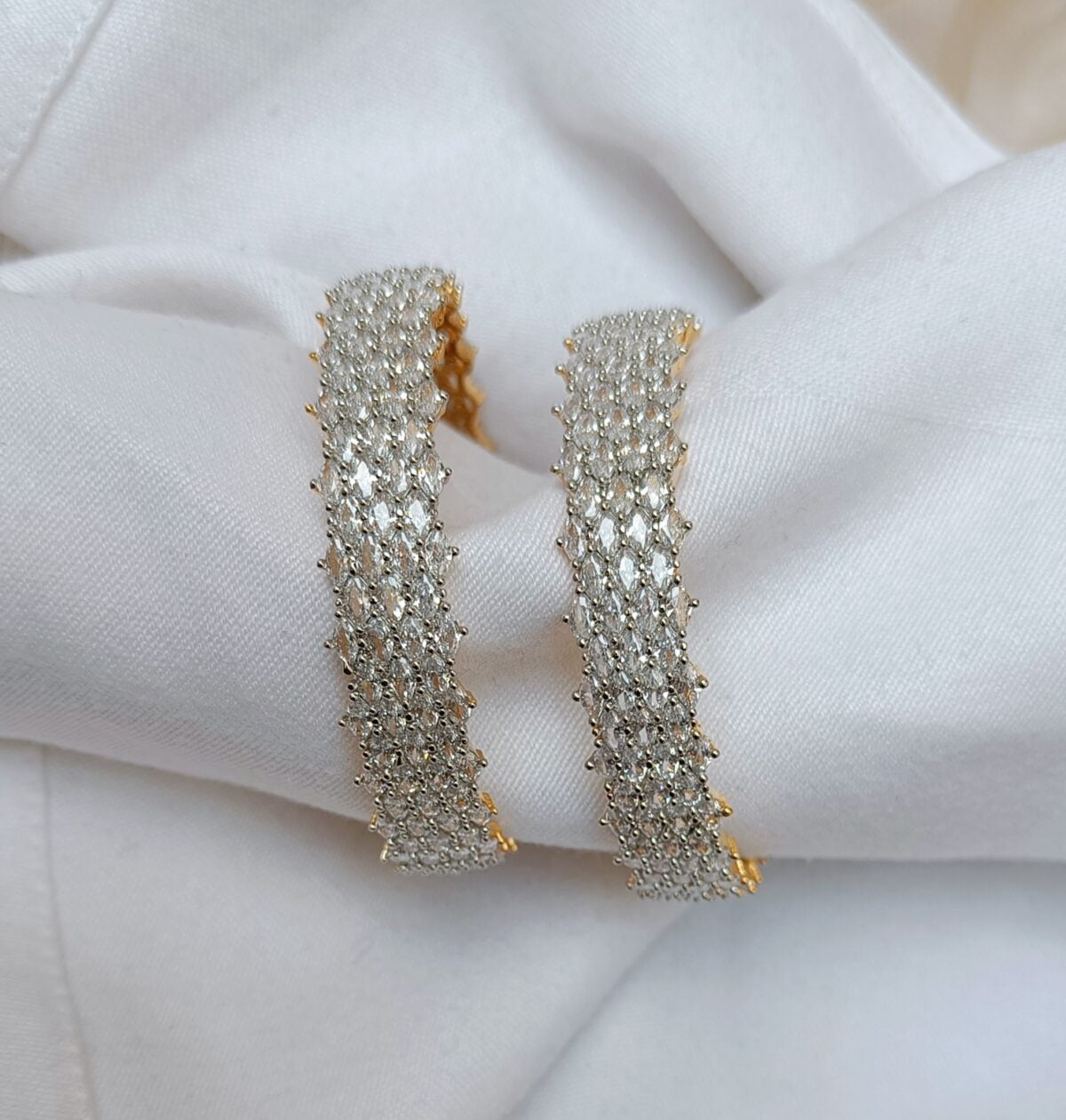 Gold Plated American Diamond Bangle Set