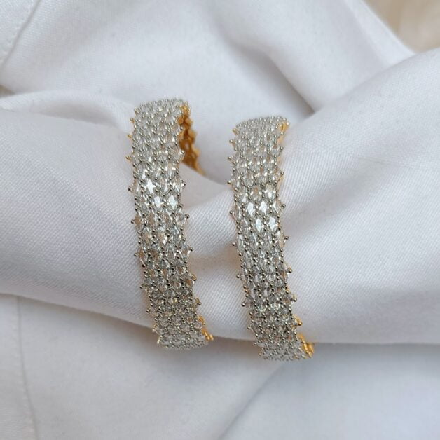 Gold Plated American Diamond Bangle Set