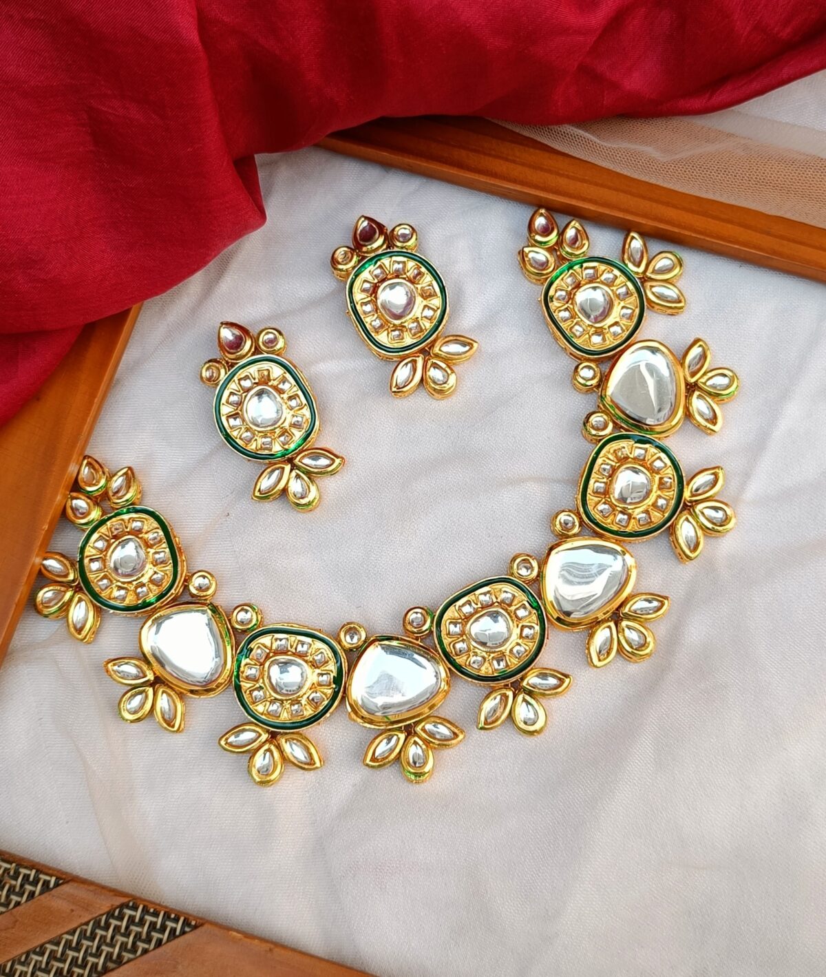 Gold Plated Kundan Necklace Set