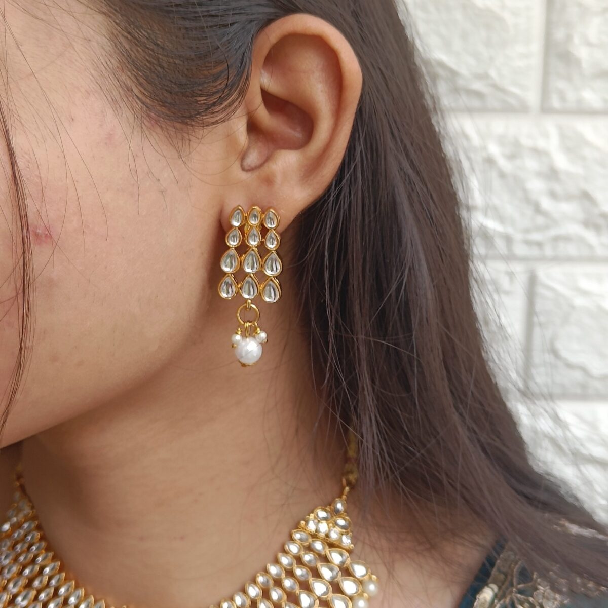 Golden Choker Heavy Kundan Set - Image 3