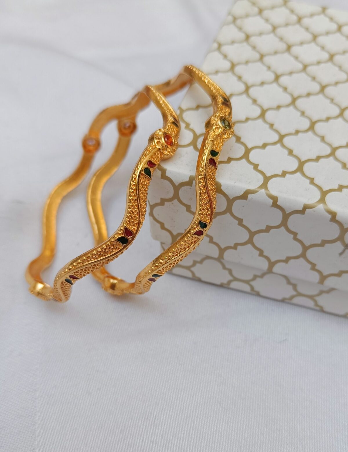 Gold Plated Designer Bangle Set