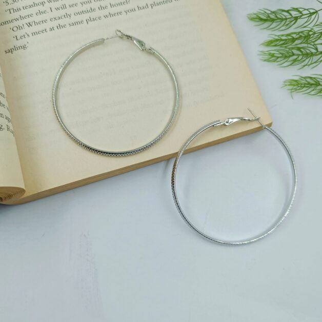 Silver Plated Big Hoops Earrings