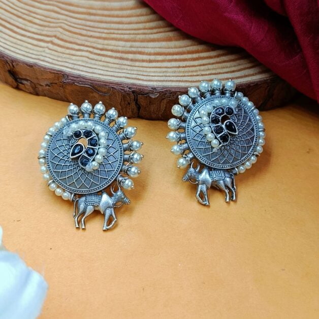 Silver Plated Nandi Earrings