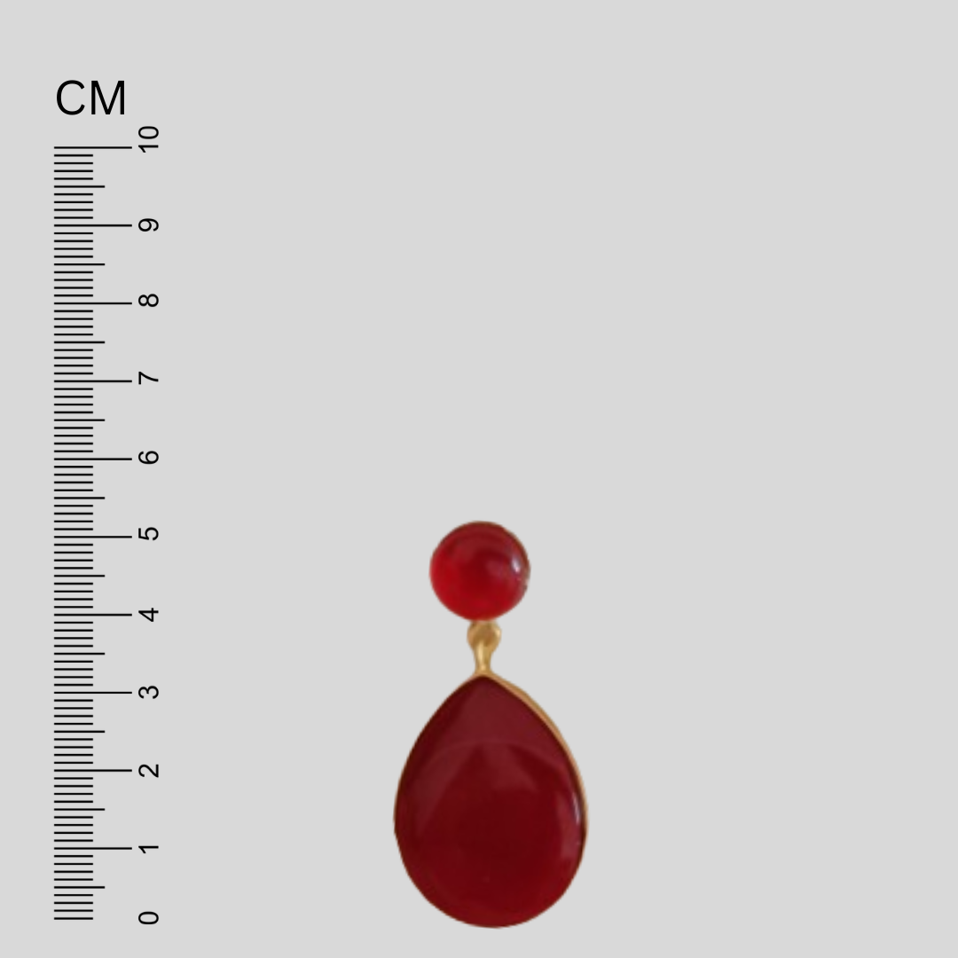 FHF Gold Plated Monalisa Big Drop Stone Earrings - Image 3