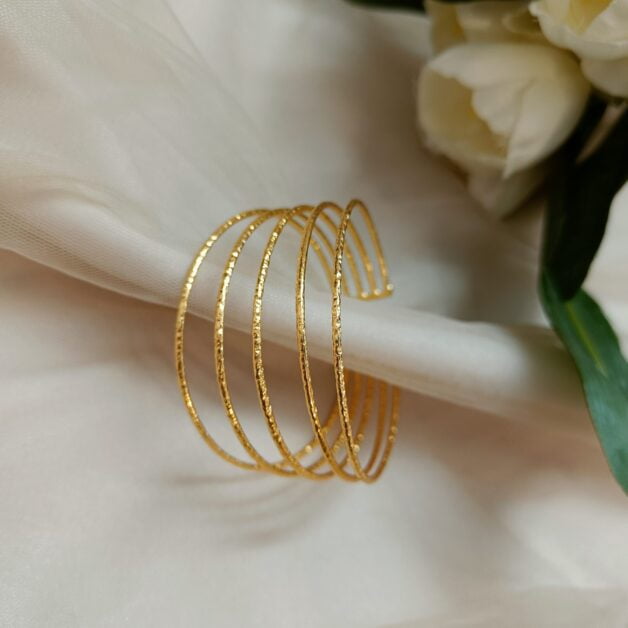 FHF Gold Plated Five Liner Designer Bracelet
