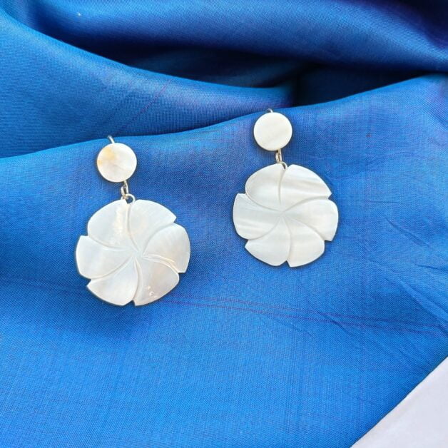 FHF Sea Shell Flower Hook Earrings