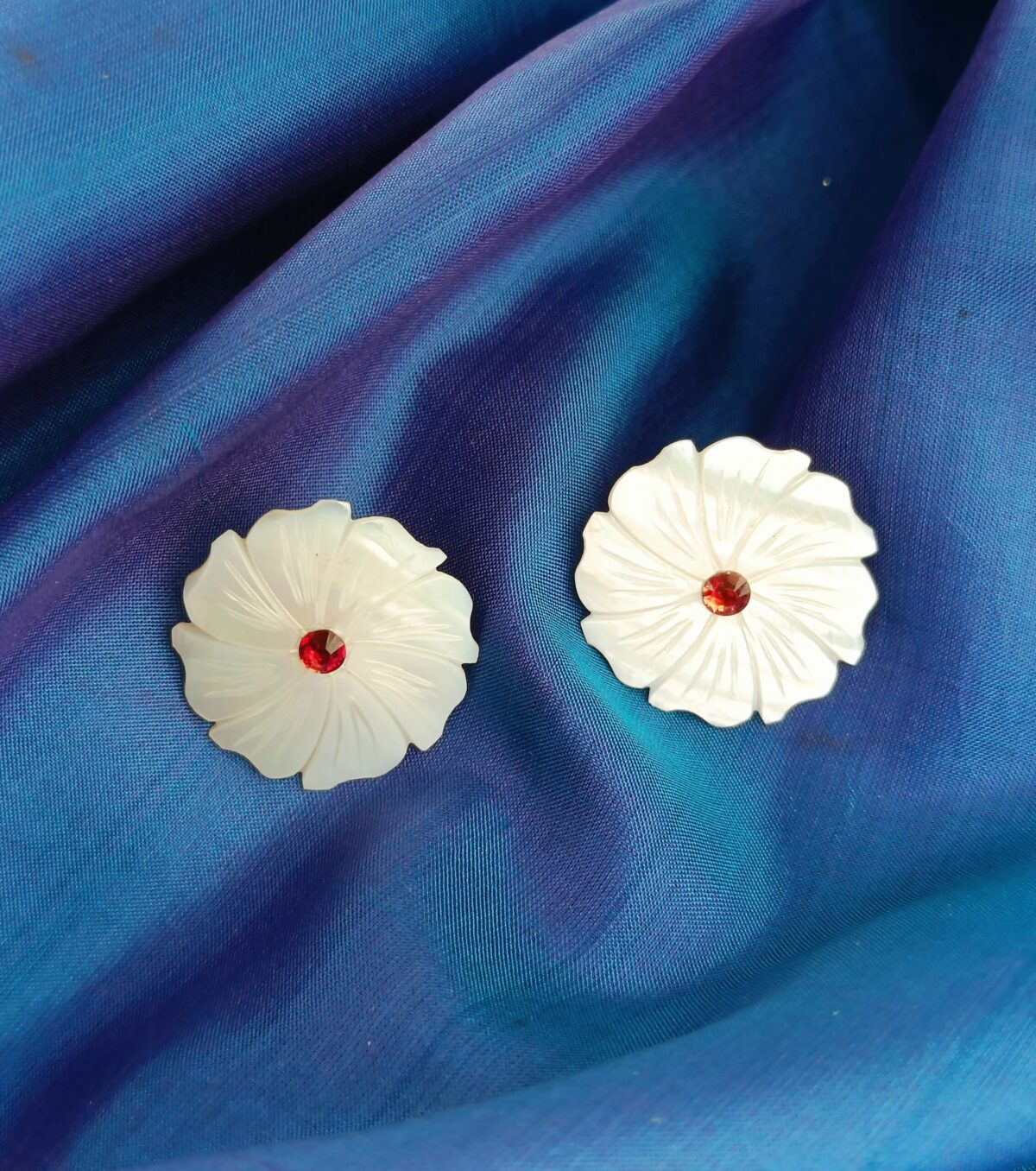 FHF Sea Shell Designer Flower Earrings