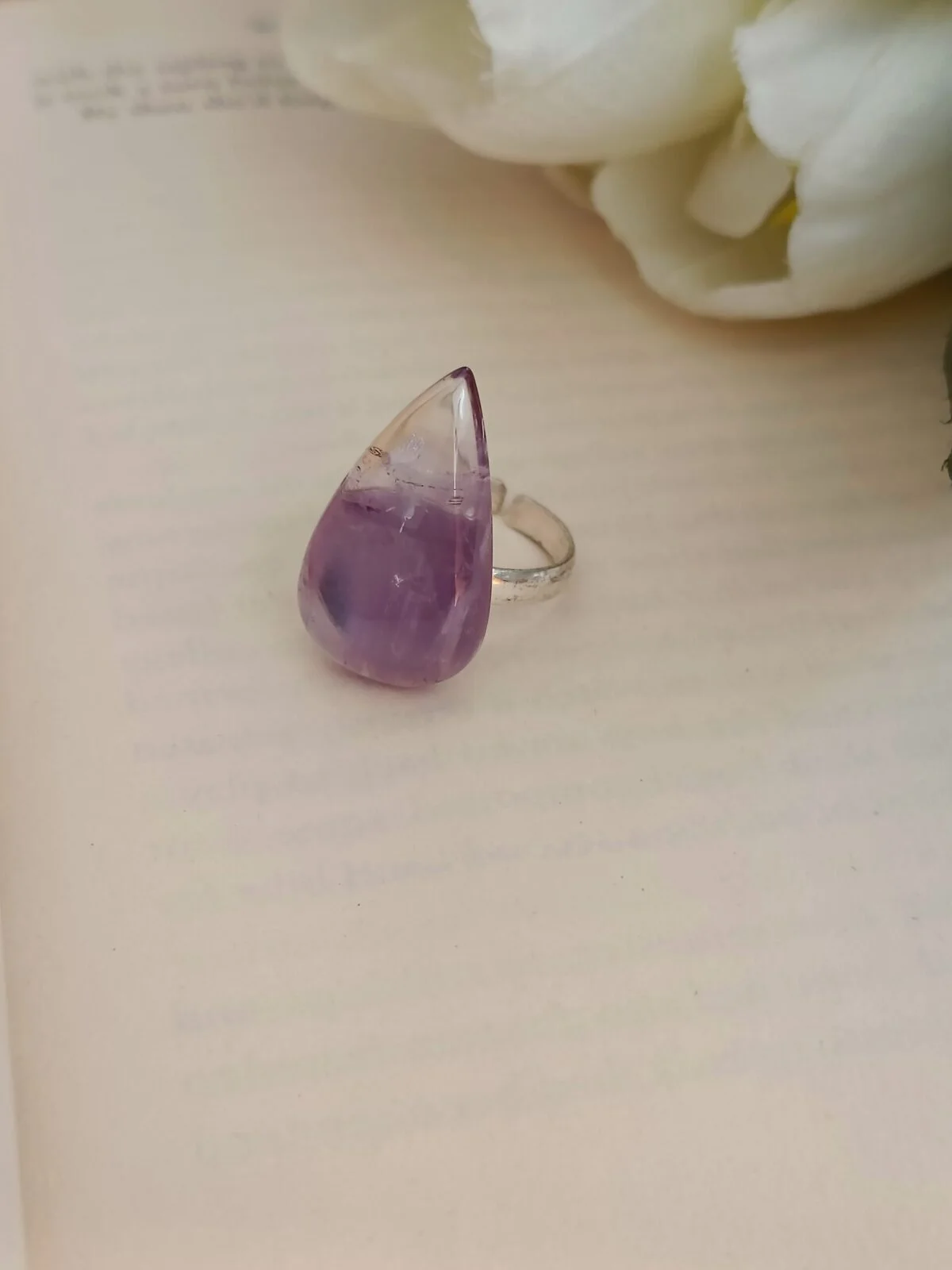 FHF Natural Stone Drop Shaped Designer Ring(56) - Image 4