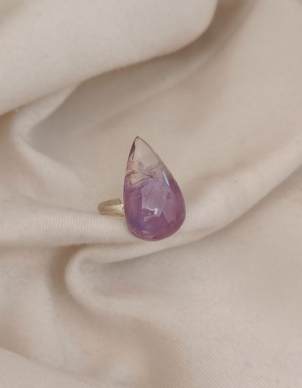 FHF Natural Stone Drop Shaped Designer Ring(56)