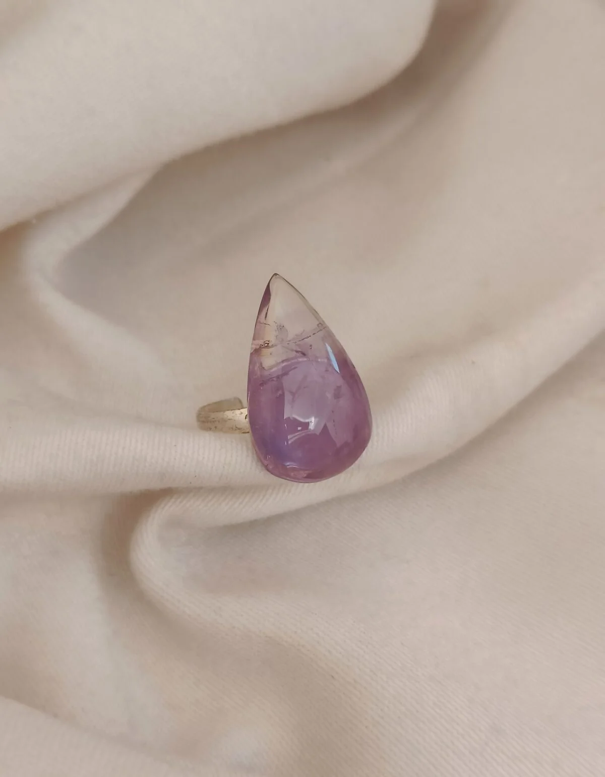FHF Natural Stone Drop Shaped Designer Ring(56)