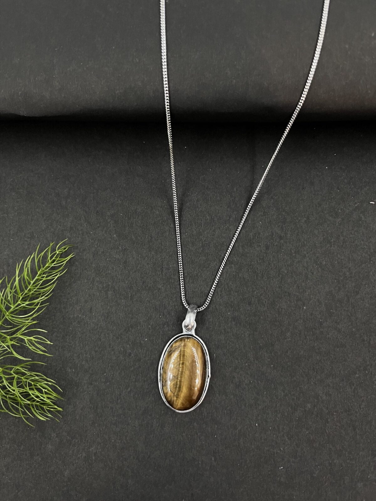 FHF Silver Plated Designer Natural Stone Pendant