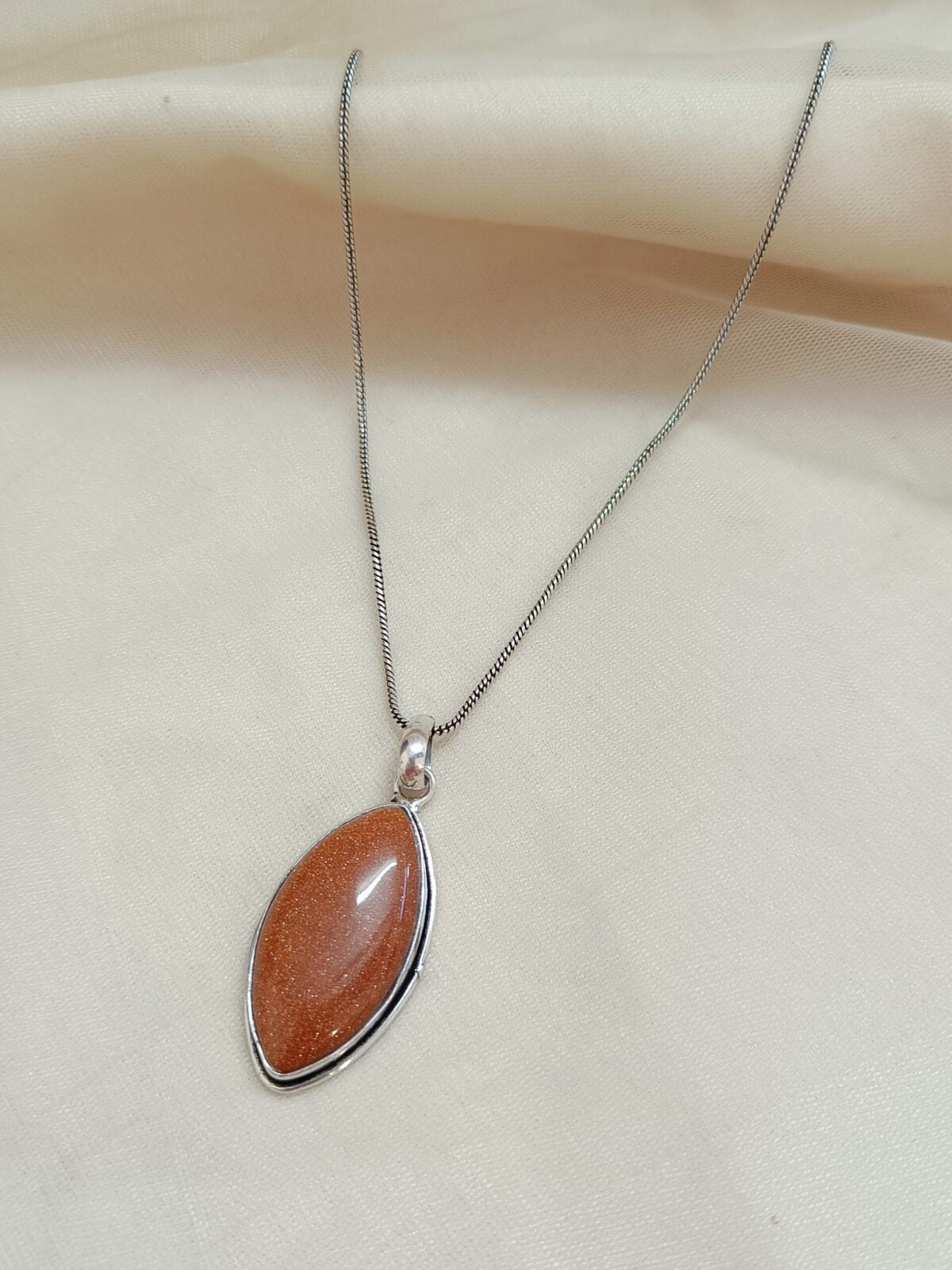 FHF Silver Plated Natural Stone Designer Pendant - Image 2